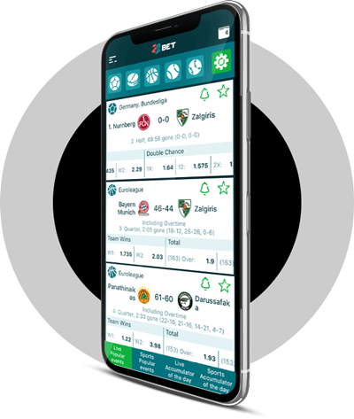 Vista dell'app sportiva