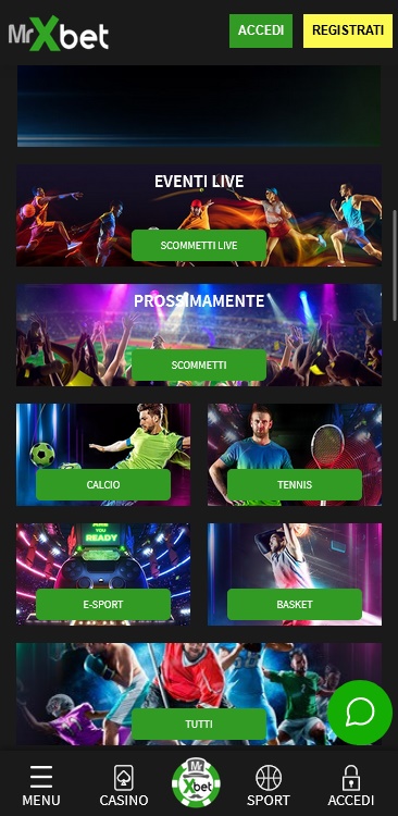 L'offerta di scommesse sportive di MrXbet