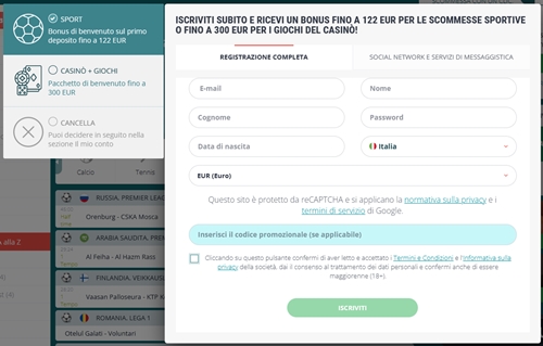 La procedura di registrazione
